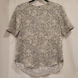 Club Monaco Animal Leopard Print Crew Neck Top Size XS